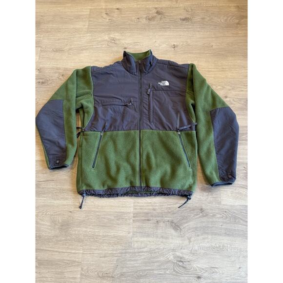 North Face Jacket Mens Large Green Gray Polartec Full Zip Fleece Outdoors Hiking - Picture 1 of 8